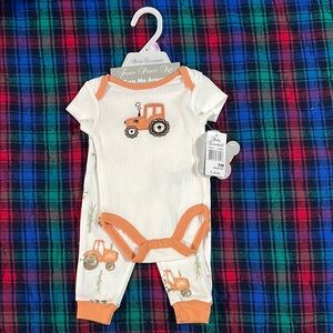 Baby Tractor Print Onesie and Pants Set